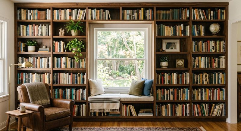 Built In Bookcase Installation in Annapolis, MD