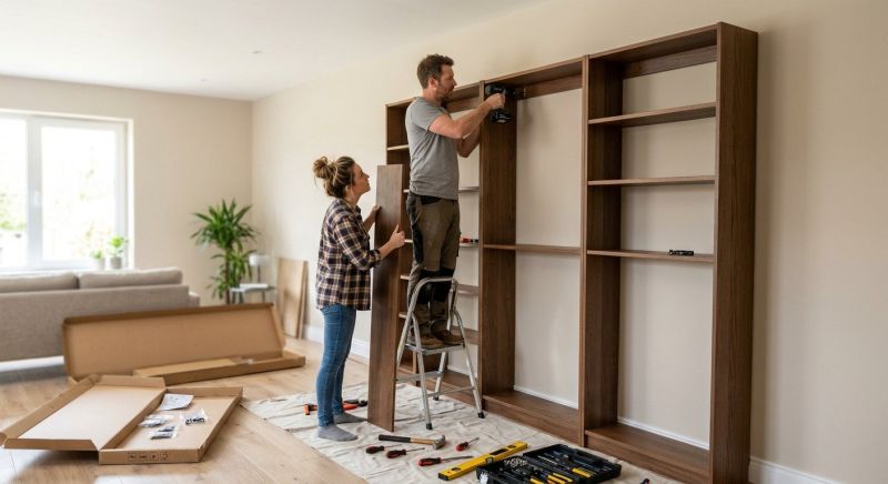 Built In Bookcase Installation in Winston Salem, NC